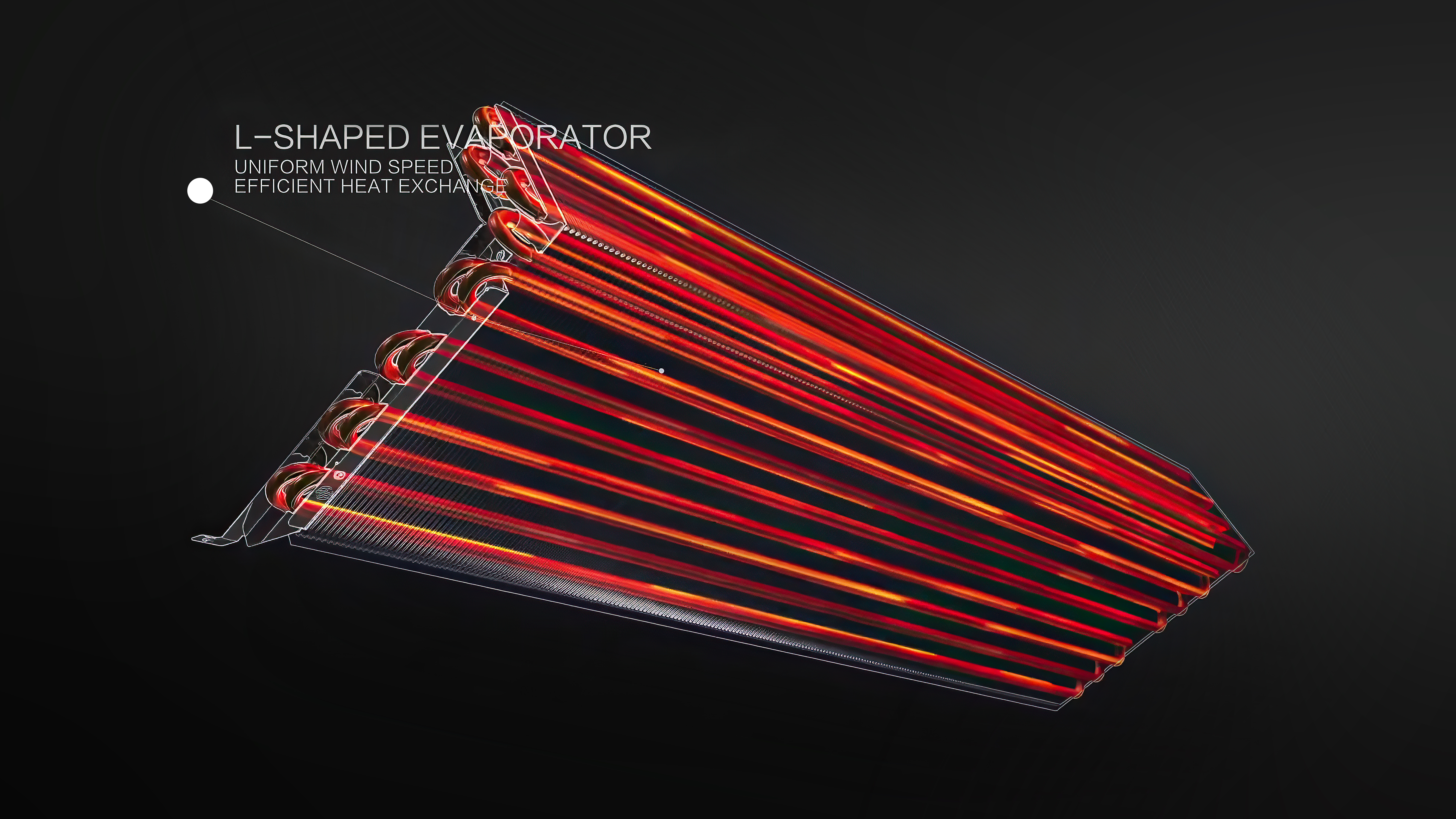 L-shaped evaporator