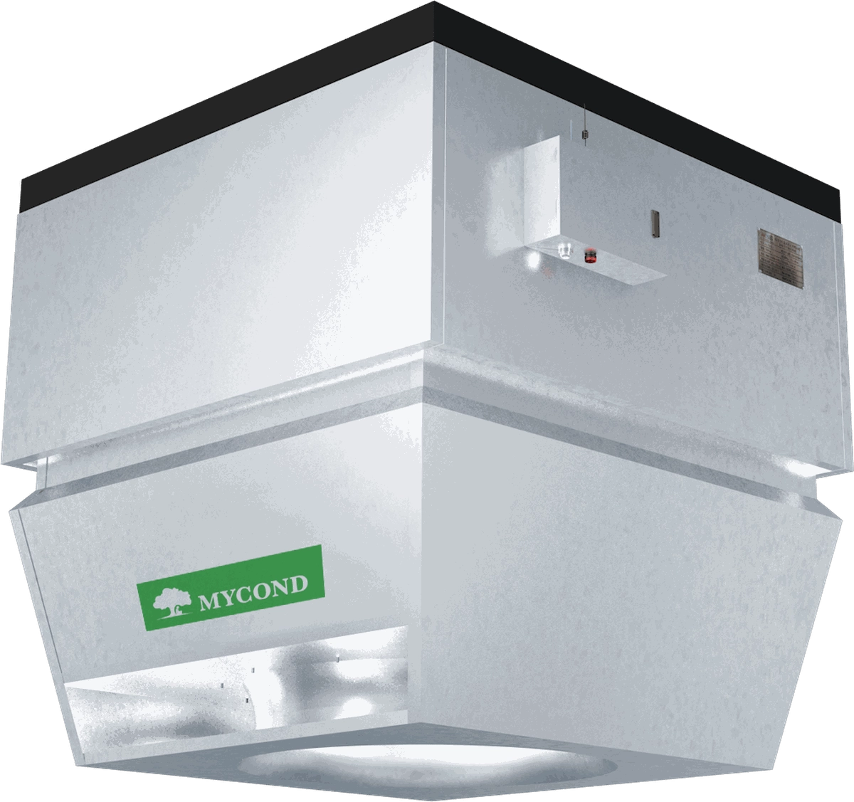 Mycond OXA-D ceiling unit with axial fan and swirl air diffuser