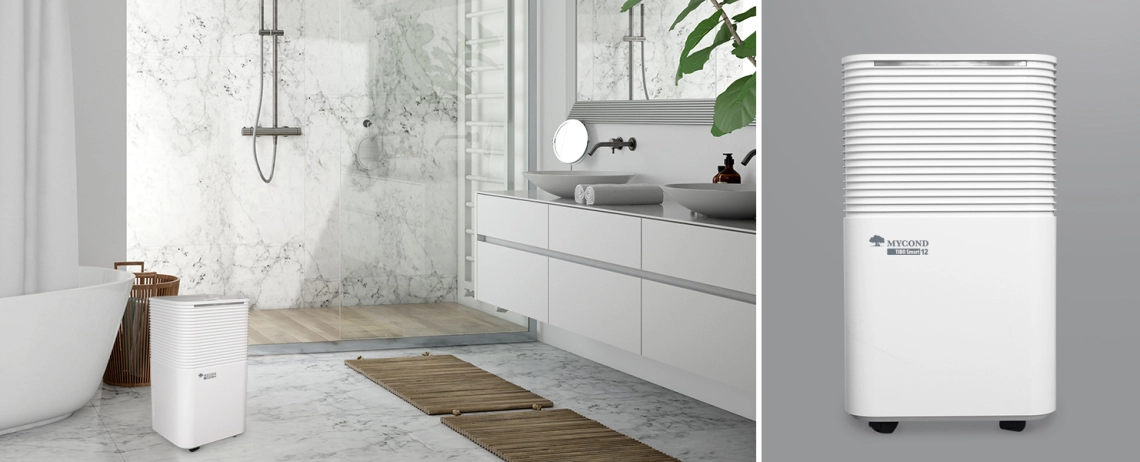 The TIBO Smart 12 dehumidifier showcases a classic design with modern features.