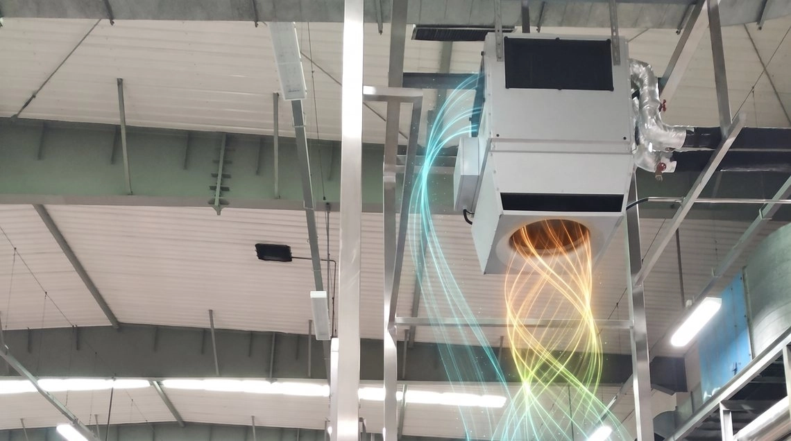 Mycond OXA unit above a beverage bottling line