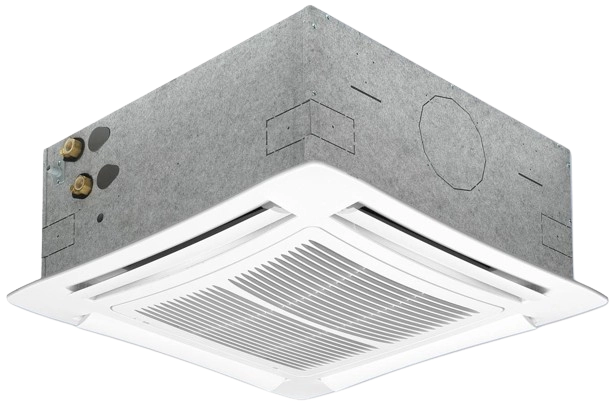 TopLine series cassette fan coil unit with four-way airflow.