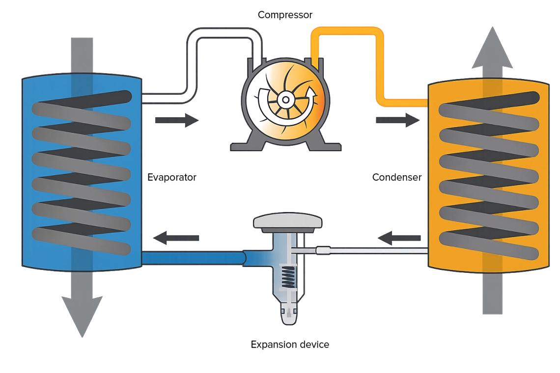 Propane MCU-YHP modular heat pump series water supply system diagram