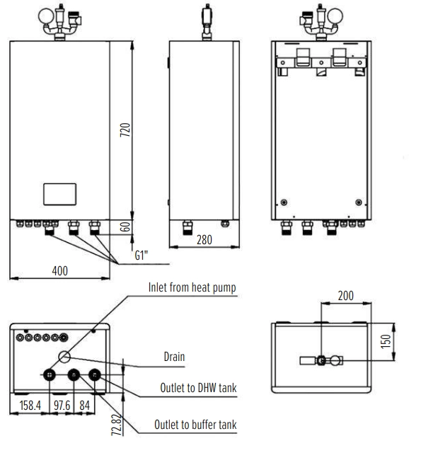 Mycond hydrobox overall dimensions