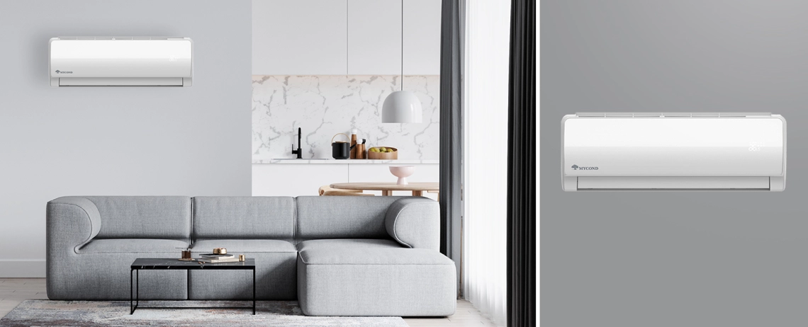 Wall-mounted fan coil unit from the MHW series in a sleek design.