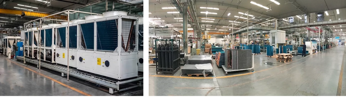 Modular chiller unit for power saving and full heat recovery.