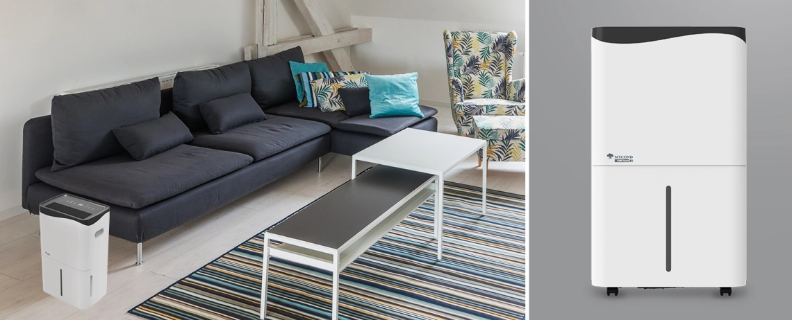 The Giant Smart dehumidifier efficiently reduces air humidity in various spaces.