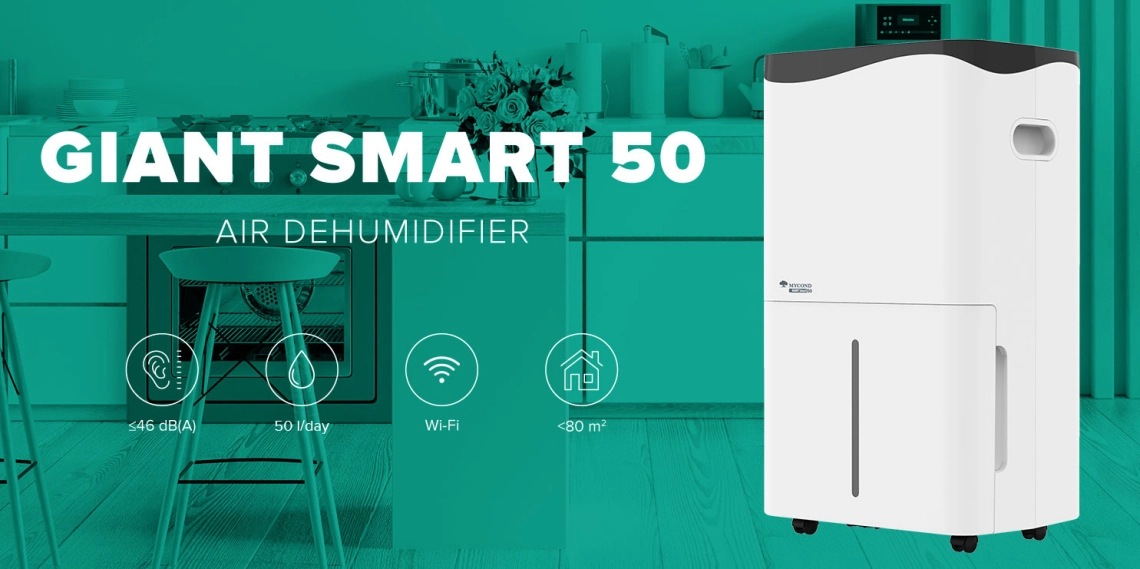 Modern dehumidifier suitable for residential and office spaces.