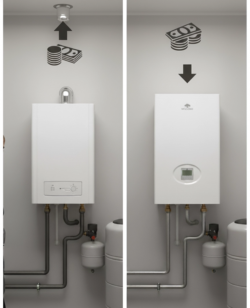heat-pump-Mycond-vs-gas-boiler-efficiency-comparison