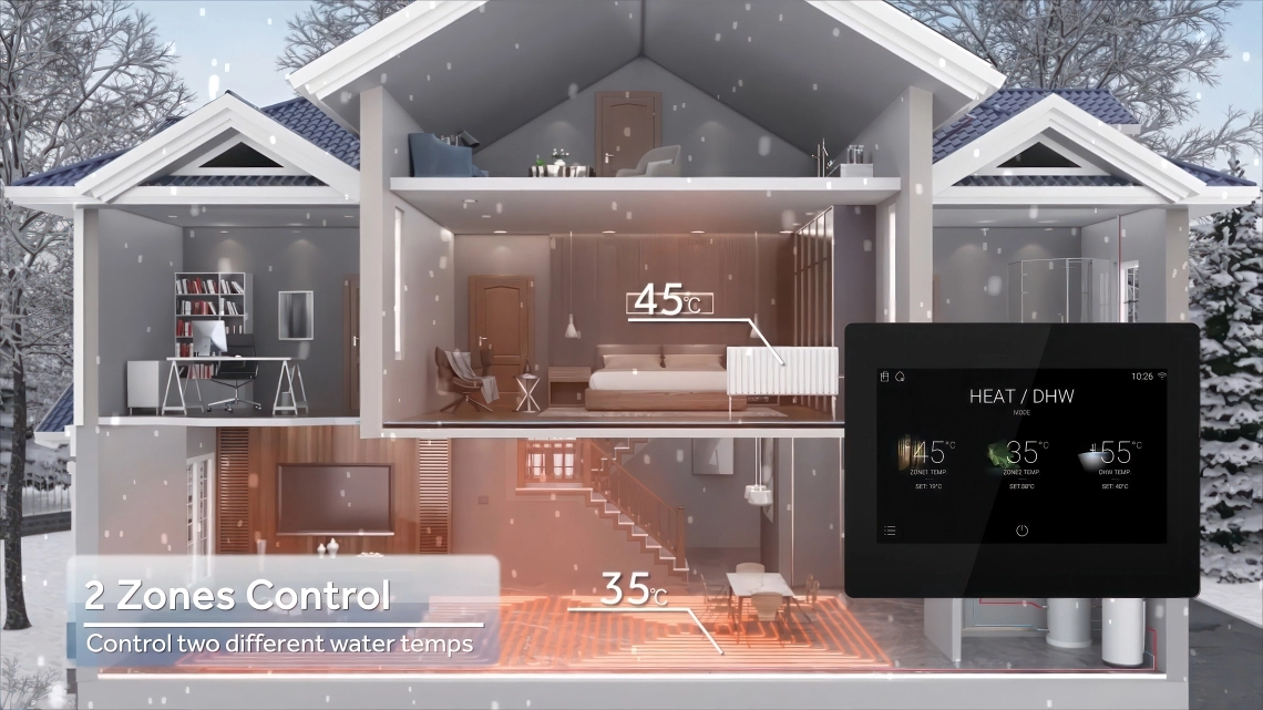 Compact hydro box for energy-efficient climate control systems.