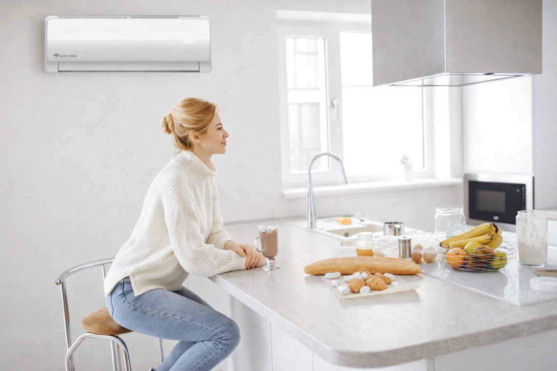 Mycond MHW Q series wall-mounted fan coils in the kitchen