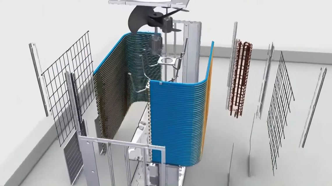 Cross-section view of a modular heat exchanger design.