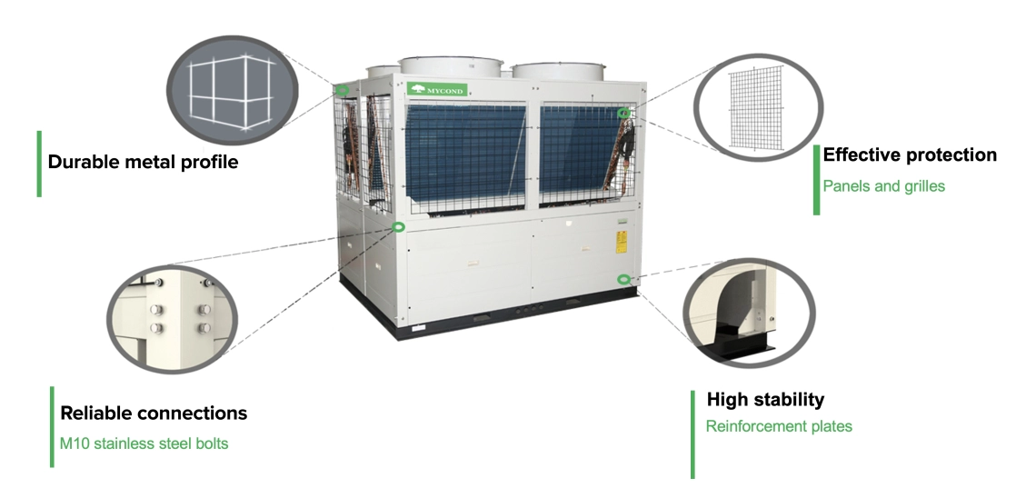 Modular heat pump with special design for efficient heating systems.