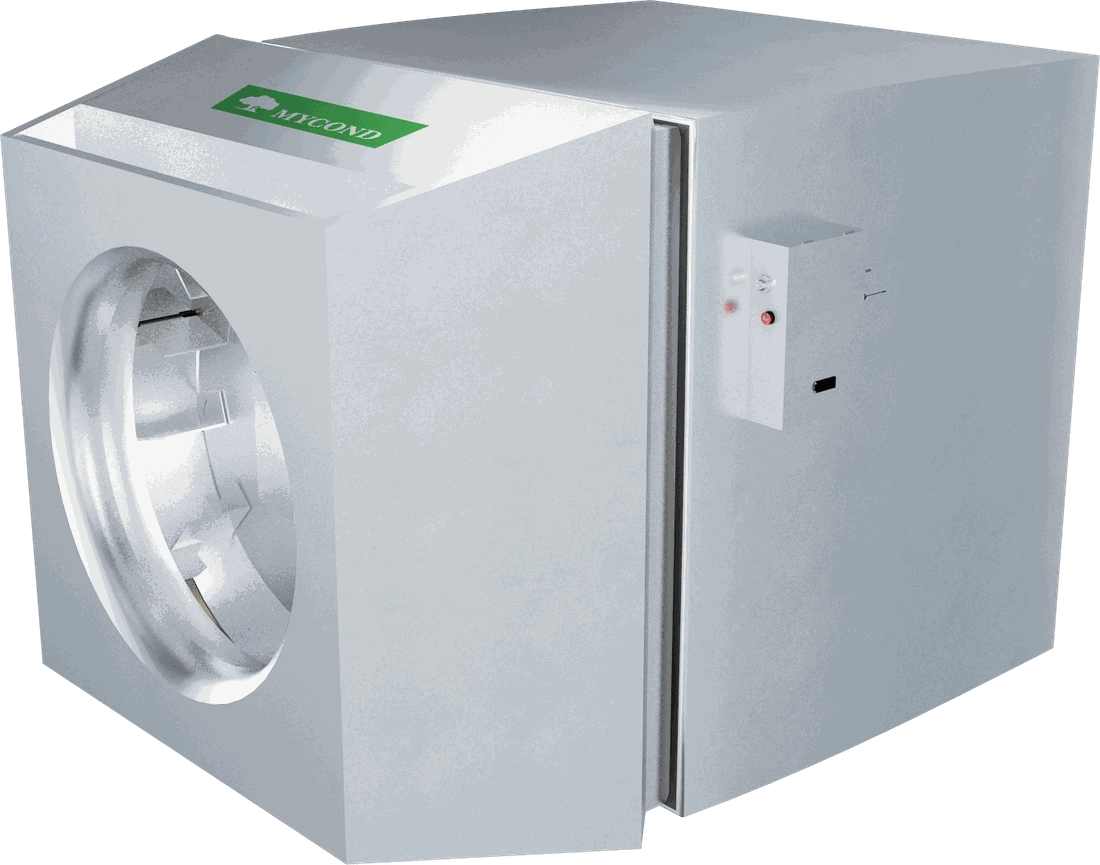 Mycond OXA-SD side discharge unit with round nozzle for horizontal air supply