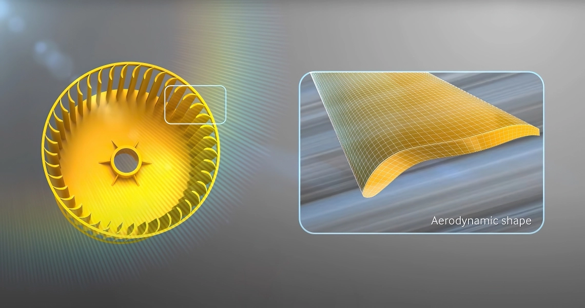 MyCond Wall mounted N-series aerodynamic fan shape