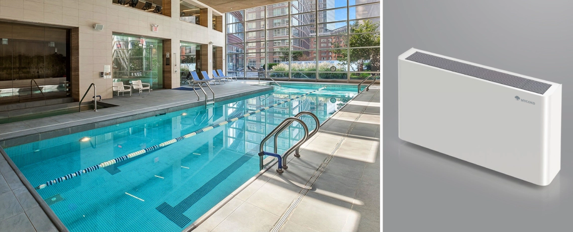 Commercial and residential pool dehumidifiers for enhanced air quality.