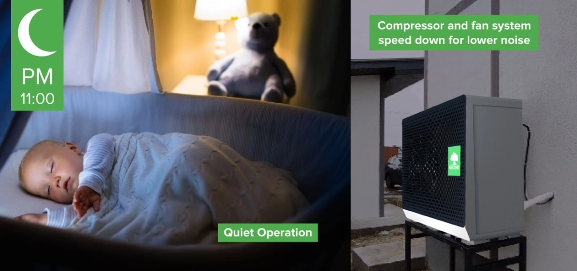Energy-efficient split heat pump from the BeeSmart series.