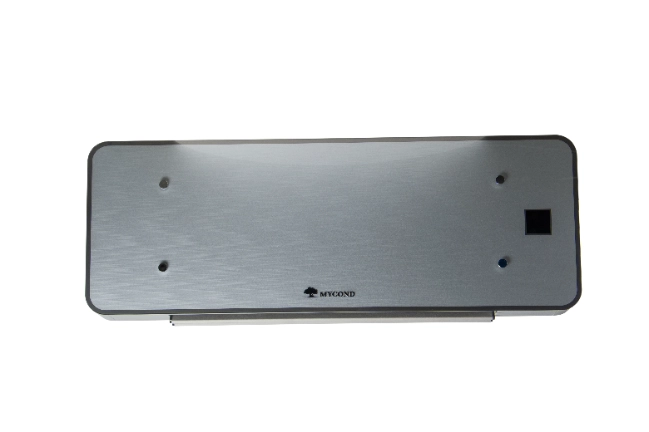 Sleek silver Glass Wall series fan coil unit showcasing modern design.