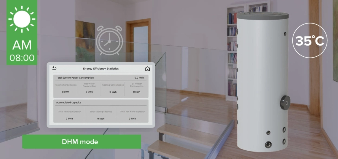 The image shows the BeeSmart series split heat pump designed for efficient energy usage.