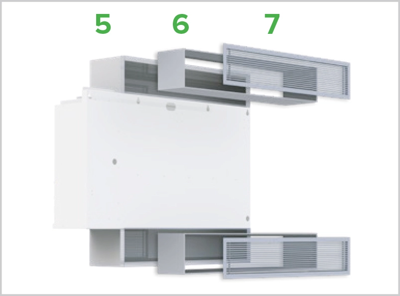 Diagram of MDCS series ventilation options for pool areas.