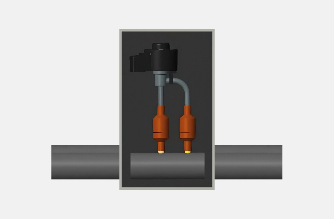 Diagram of external electronic expansion valve installation.