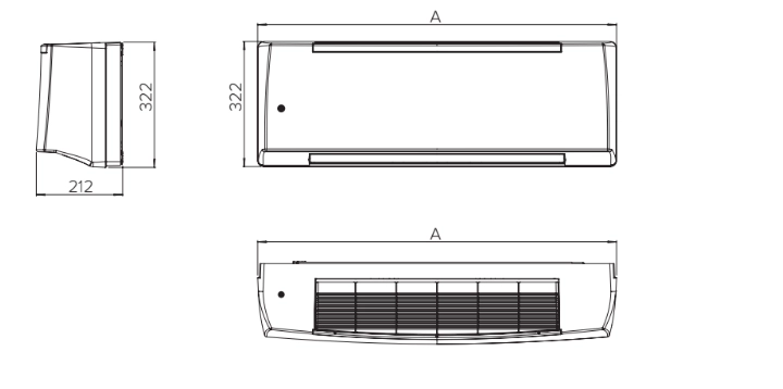 Wall-mounted fan coil units with Modbus control for smart home automation.