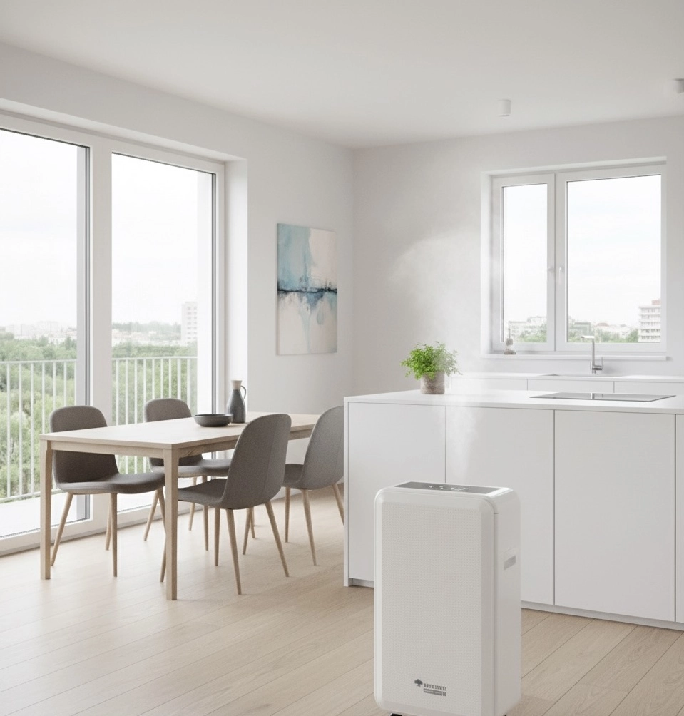 Air dehumidifier, quiet mode, energy-saving operation at low temperatures Mycond Roomer Smart 12