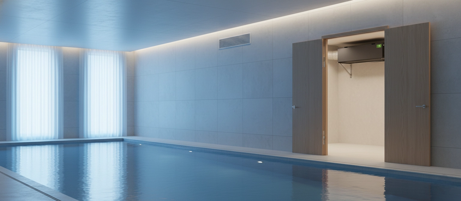 Ducted dehumidifier for swimming pools clean and dry atmosphere Mycond MSHAC