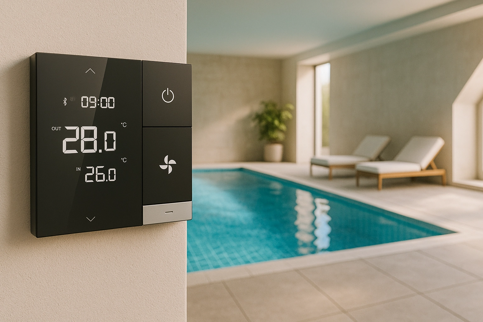 Wall-mounted hygrometer with touchscreen interface, easy management Mycond Link